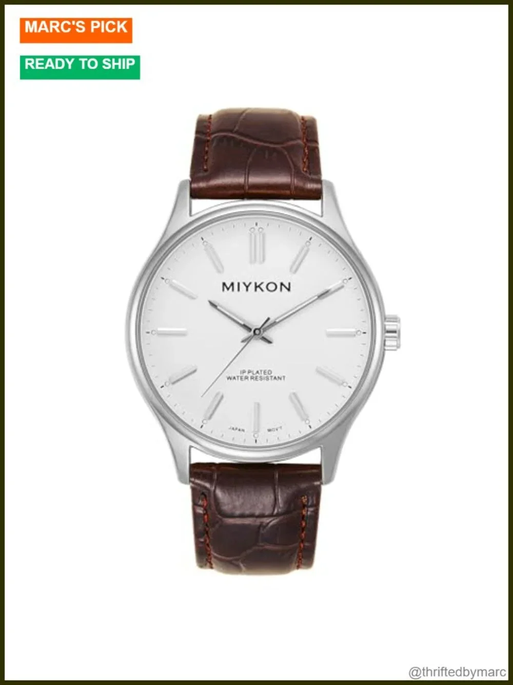 Classic Ultra-Thin Minimalist Analog Watch with Genuine Leather Strap